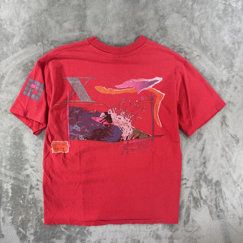 Vintage Ocean Pacific OP Shirt Mens Large Red Neo Surf Graphic Tee USA 80s